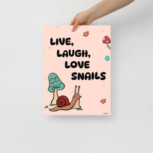 Charger l&#39;image dans la galerie, Live Laugh Love Snails Print