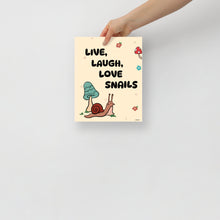 将图片加载到图库查看器，Live Laugh Love Snails Print