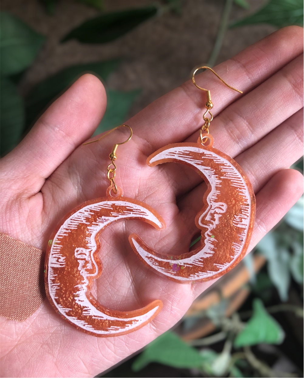 Spooky moon earrings