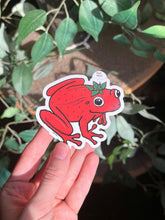 Load image into Gallery viewer, Strawberry frog sticker 3in