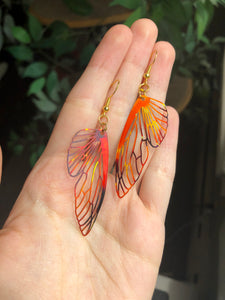 Fairy wings stained glass style earrings MADE TO ORDER