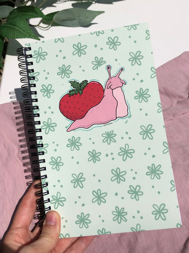 Strawberry snail spiral notebook