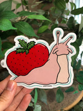 Load image into Gallery viewer, Strawberry snail sticker 4in