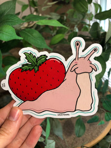 Strawberry snail sticker 4in