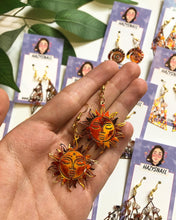 Load image into Gallery viewer, Sun stained glass style earrings MADE TO ORDER