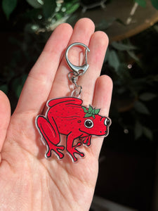 Strawberry frog acrylic keychains