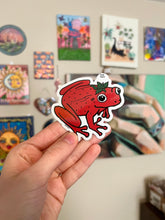 Load image into Gallery viewer, Strawberry frog sticker 3in