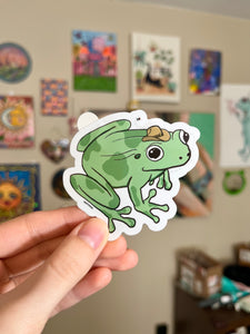 Cowboy frog sticker