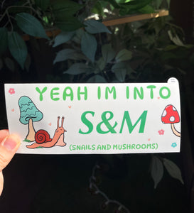 Snail & Mushroom bumper sticker