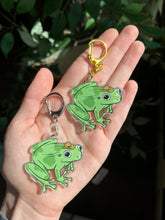 Load image into Gallery viewer, Cowboy frog acrylic keychains