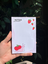 Load image into Gallery viewer, Strawberry snail notepad