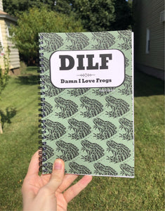 Green DILF frog notebook