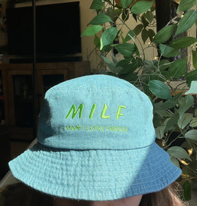 MILF ( Man I Love Frogs) Denim bucket hat