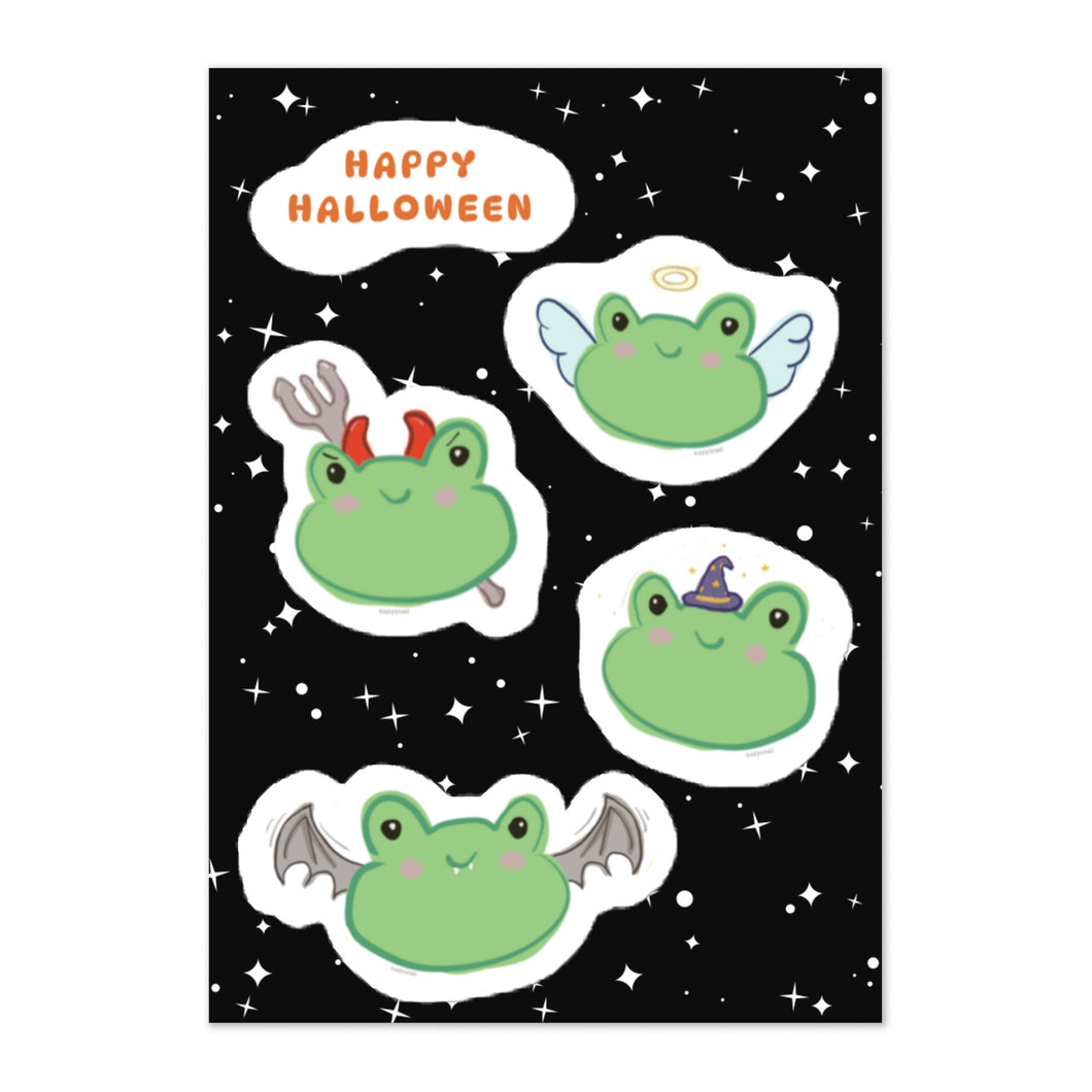 Spooky frog sticker sheet